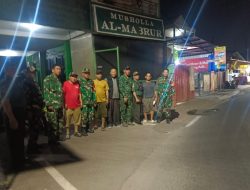 Antisipasi Tawuran, Koramil 08/Duren Sawit Bersama Komduk Intensifkan Siskamling